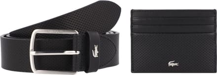 LACOSTE Leren riem kaarthouder Elegance Punch Cardholder + Belt Box W90 Noir zwart