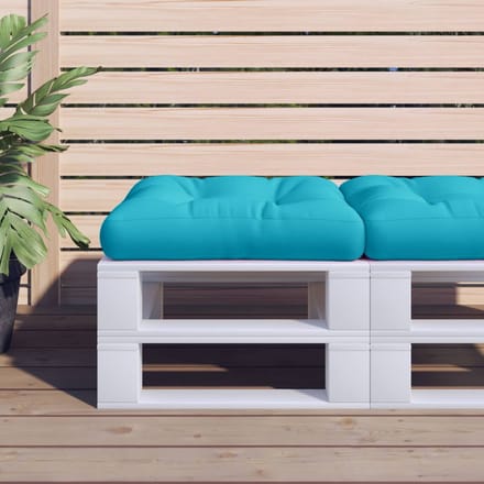 vidaXL - Palletkussen - 60x60x12 - cm - stof - turquoise