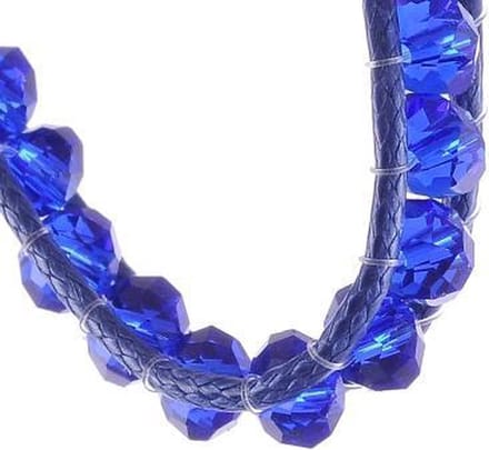 Behave - armbandje met glaskralen - koningsblauw - trendy accent