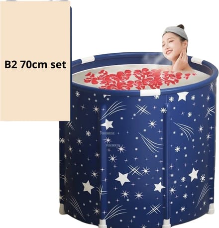 Bovista Ijsbad - Zitbad - Ice Bath - Dompelbad - Opblaasbaar - Wim Hof Methode - Blauw - Set 2 - 70cm