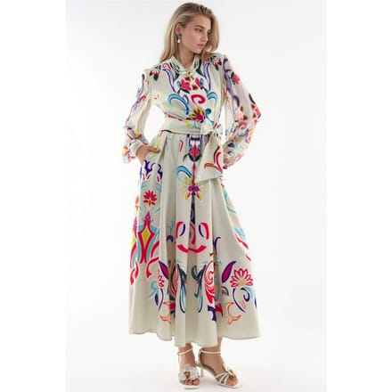 Florale Print Maxi A-Lijn Jurk