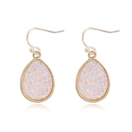 Jomide Oorhangers - Steen Waterdrop Glitter - Wit