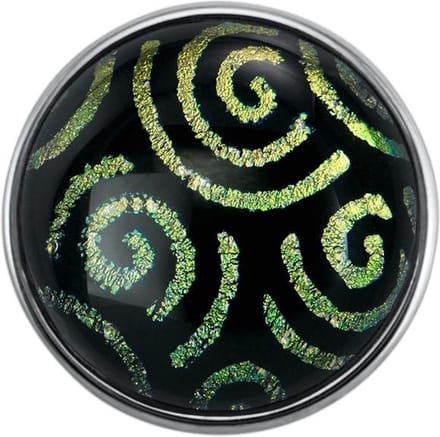 Quiges - Dames Click Button Drukknoop 18mm Metallic Golven Kleur Mix - EBCM209