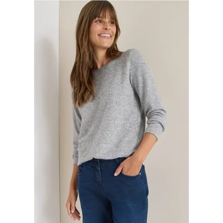 Shirt met visgraatmotief en jacquardmotief