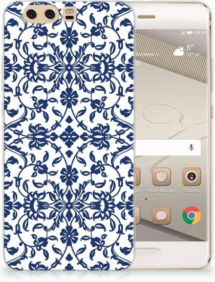 Huawei P10 Plus TPU Case Flower Blue