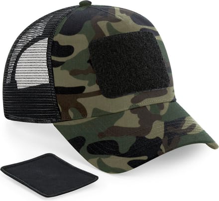 Beechfield Meshpet, verstelbaar aan de achterkant met afneembare patch. B641 - Jungle Camo - One size