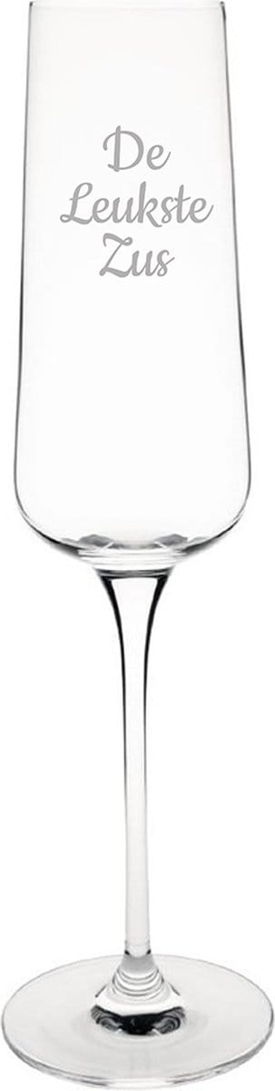 Gegraveerde Champagneglas 27cl De Leukste Zus