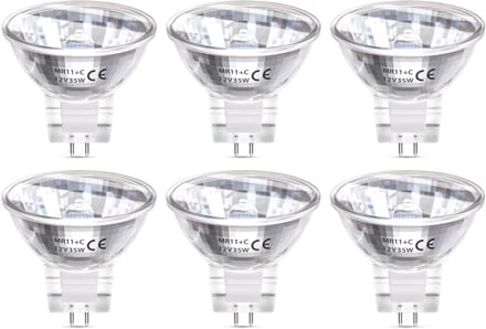 GU4 Spotjes halogeen 35W - 12V - MR11 - Dimbaar warm wit licht - 6 spots