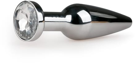 Metalen Buttplug met Diamant Zilver - L