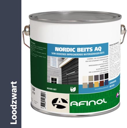 Afinol nordic beits AQ loodzwart - 2,5 liter
