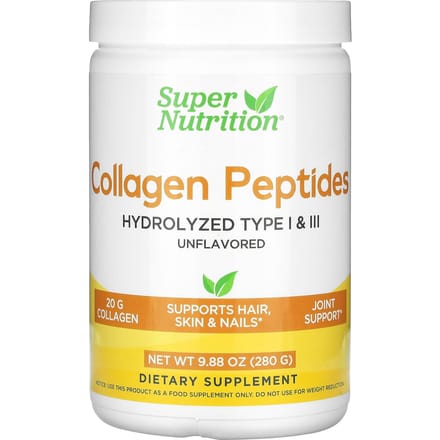 Super Nutrition, Peptides de Collagène, Non Aromatisé, 9,88 oz (280 grammes)