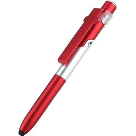 Stylo à bille capacitif à écran tactile 4 en 1 avec lumière LED pour tablette(rouge) rouge