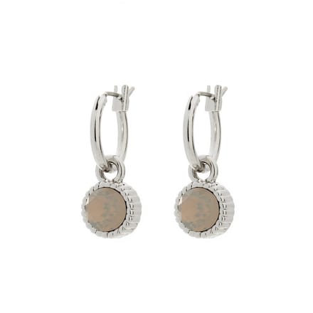 Biba Oorhangers Zilver met gekleurde steen Light Grey Opal