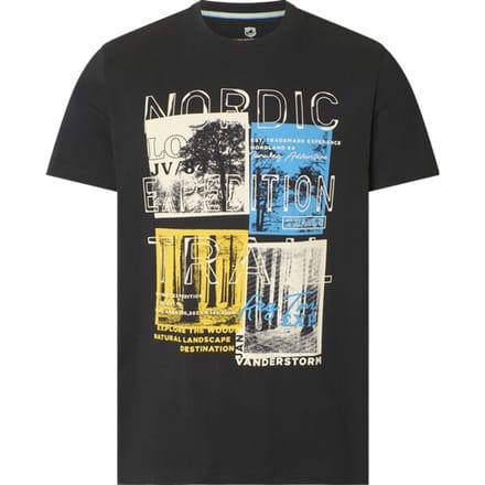 Jan Vanderstorm herren T-Shirt - 52/54 - zwart - Plus Size