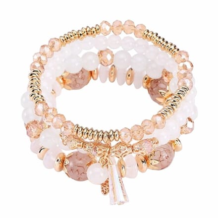 Fako Bijoux® - Armband Set - Boho - Bohemian - Obelisk - Wit