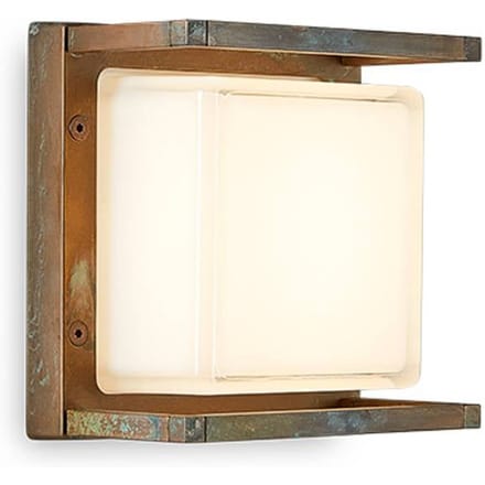 Moretti Luce LED buitenwandlamp Ice Cubic 3405, messing antiek