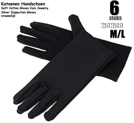 Vrouwelijke Zwarte handschoenen maat ML 3Paar