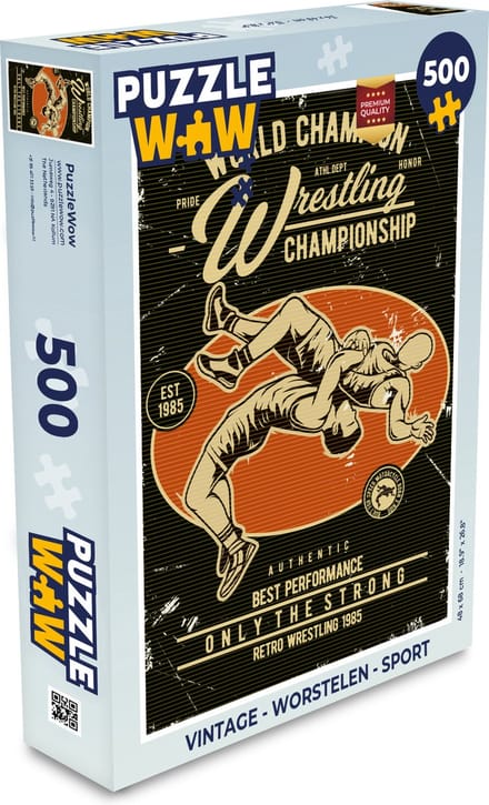 Puzzel Vintage - Worstelen - Sport - Legpuzzel - Puzzel 500 stukjes