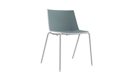MDF Italia - AÏKU stoel - wit - F062 - 4 poots rond onderstel - blauw