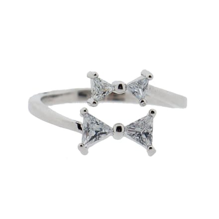 Melady Ring Dames Zilverkleurig Metaal Strikjes Rond Sieraad Juweel