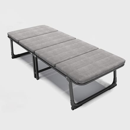 Opvouwbaar Campingbedje - Klapbed Gastenbed - Comfortabel Rusten - Antislip Voetkussen - 80x190 cm - Grijs