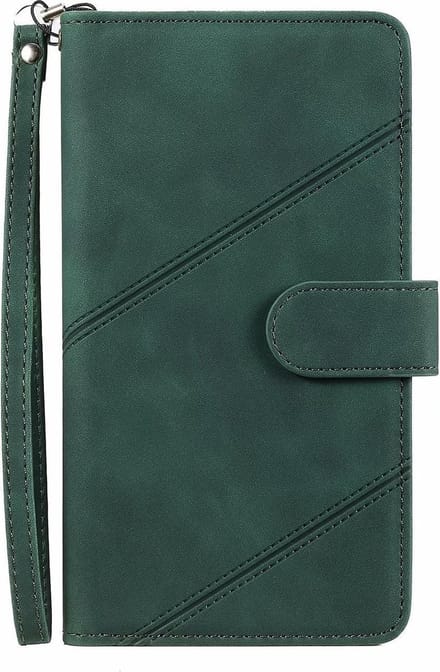 Hoesje geschikt voor iPhone 8 - Bookcase - Koord - Pasjeshouder - Portemonnee - Kunstleer - Groen