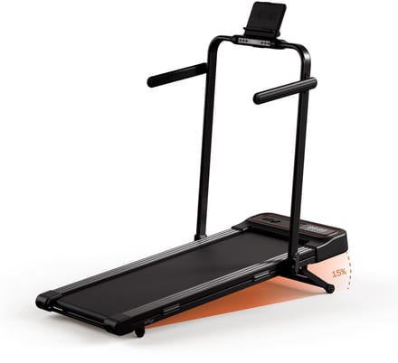 Moov Run Plus Loopband Inklapbaar - Walking Pad – Hellingsfunctie 15% - Opvouwbare Wandelband - Treadmill 1-14 km/u – Incl. Accessoires