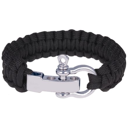 Paracord armband Zwart met Zilverkleurig