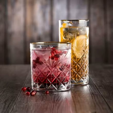 Luxe Whiskey Glazen met Gouden Rand - Set van 6 (240ml)