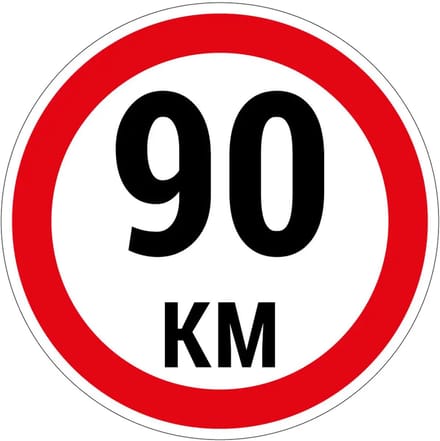 90 km bord | gecoat dibond materiaal | 30 cm