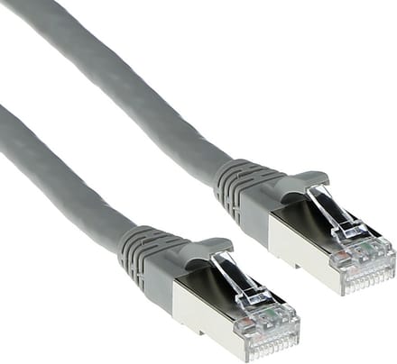 ACT Grijze 0,5 meter SFTP CAT6A patchkabel snagless met RJ45 connectoren FB3000
