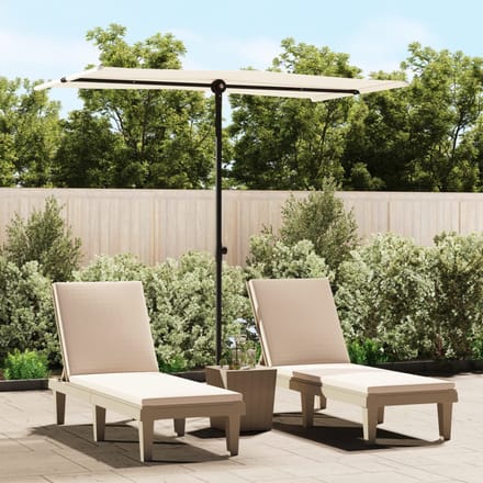 vidaXL - Parasol - met - aluminium - paal - 180x110 - cm - zandwit