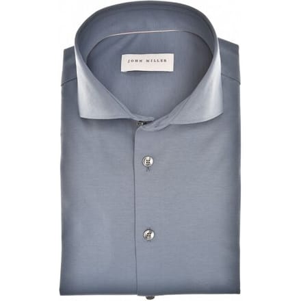 John Miller Overhemd Slim Cotton Jersey Stretch Donker Blauw / male