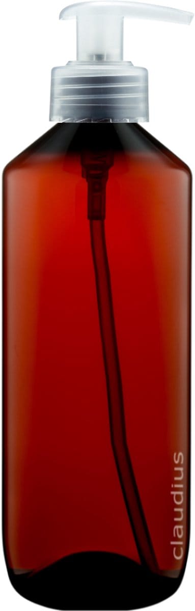 Lege Plastic Fles 500 ml amber met Transparante pomp - set van 10 stuks