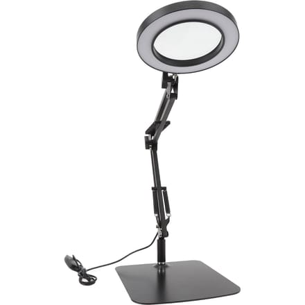 Loupe 5X avec Lumière Loupe Éclairée Flexible avec Support Lampe de Bureau LED Soin des Yeux pour