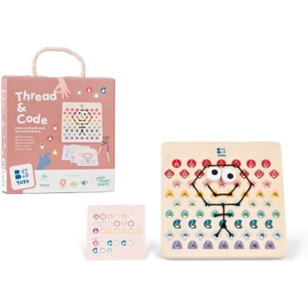 BS Toys Thread and Code GA519 – Houten Rijgspel met Kaarten & Touwen