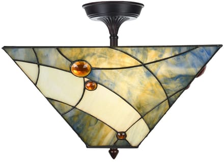 Tiffany Verlengde Plafonnière Sky Blue - Art Deco Trade