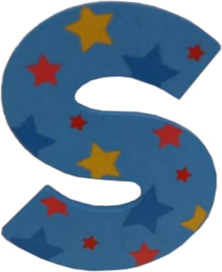 Decoratieletter - S - Hout - 7cm - Blauw
