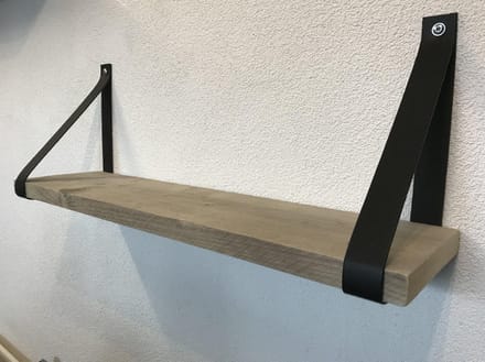 Industriële plankdragers – Ophangsysteem – 2 stuks – Hout – Zwart