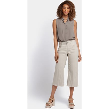 Brigitte Wijde Benen Capri Jeans Met Hoge Taille