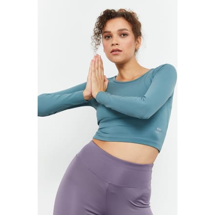 Slim-Fit Lange Mouw Crop Top