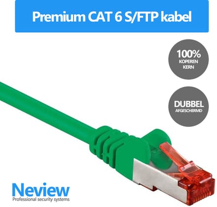 Neview - 7.5 meter premium S/FTP patchkabel - CAT 6 100% koper - Groen - Dubbele afscherming - (netwerkkabel/internetkabel)