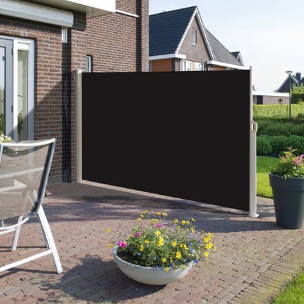 Windscherm 160*300 antraciet ondoorzichtig privacy oprolbaar aluminium