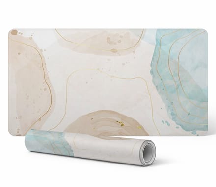 Duurzame antislip bureauonderlegger met abstract golvenpatroon, 90x45 cm