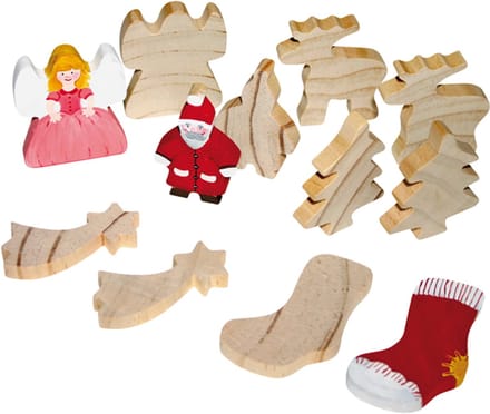 Eduplay houten kerstfiguren set - knutsel speelgoed voor kerst.