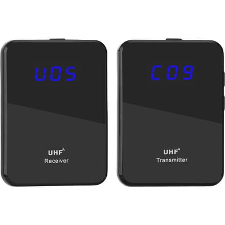 Draadloos Oortje Monitor Zendingssysteem UHF Zender en Ontvanger Plug en Play Ruis black