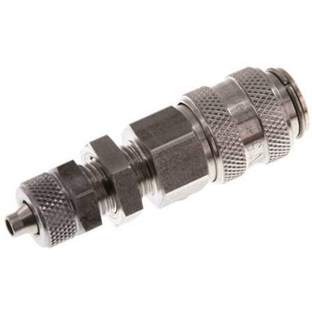 RVS DN 5 Luchtkoppeling Snelkoppeling 4x6 mm Push-On Schotkoppeling - CLS5-NB-S-4