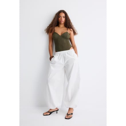 Stradivarius Kanten body met bandjes  Olijfgroen S