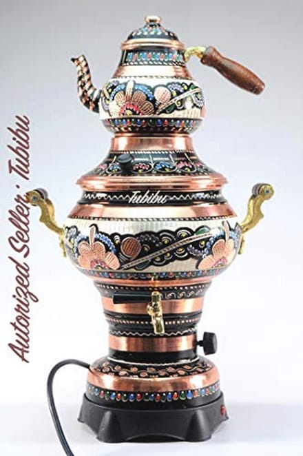 Elektrische Samovar Theepot Set met Handgemaakte Koper