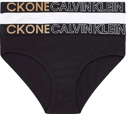 Calvin Klein - Duopack Meisjes Slip Wit en Zwart - Maat 128/140
